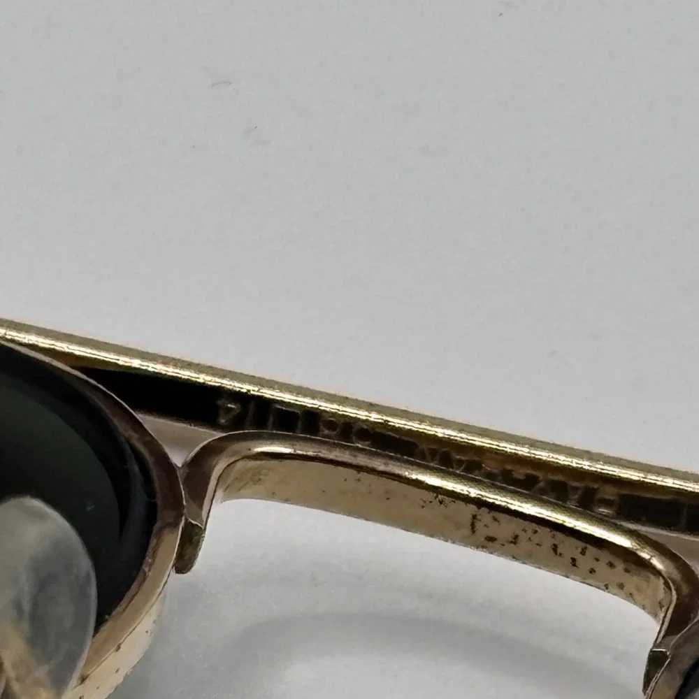 Vintage 80s Ray-Ban Sunglasses 58-14 Gold G-15‎ Glass Metal B&L